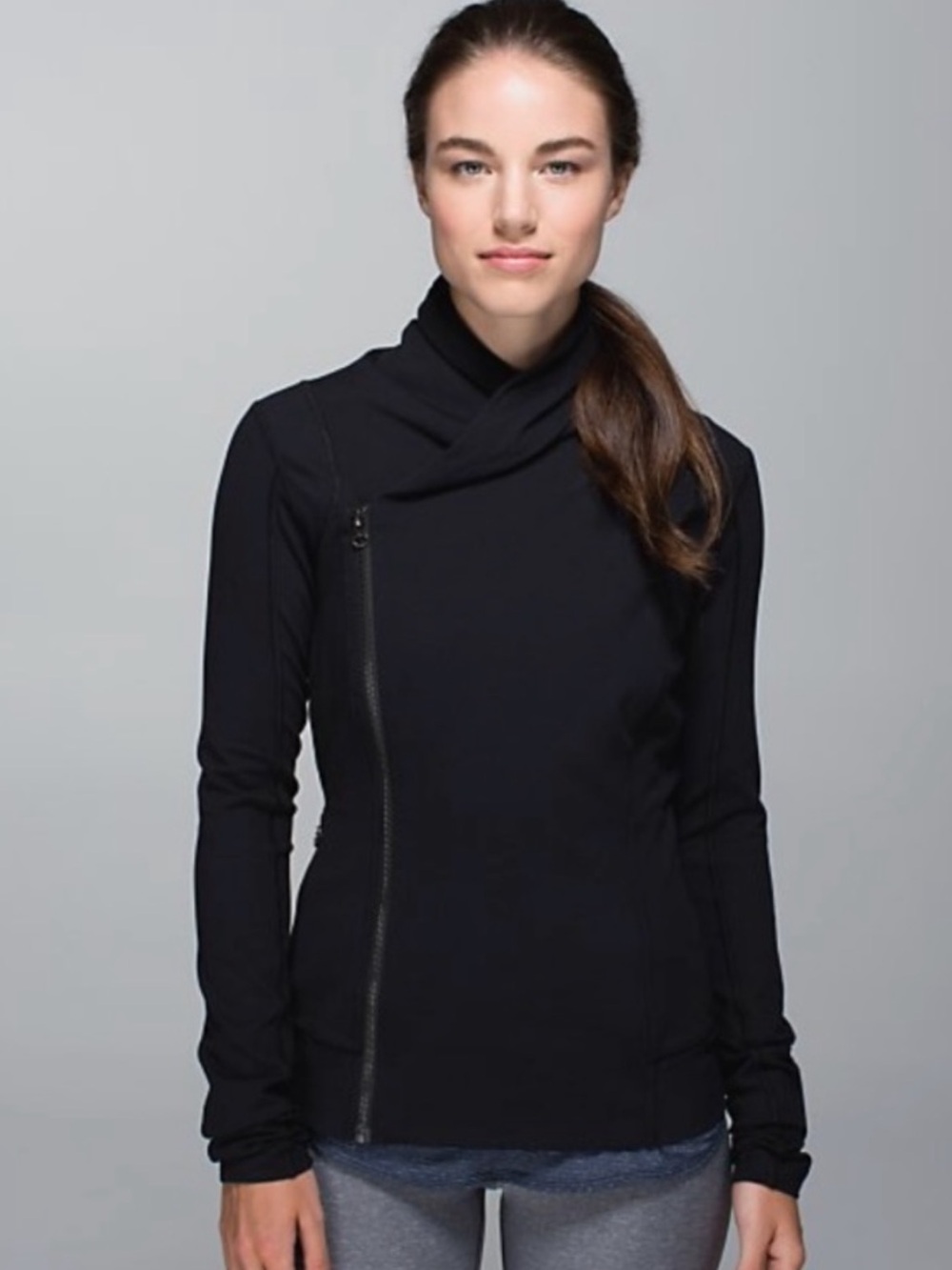 Women's Black LULULEMON Asymmetric Double Zip Bhakti Jacket